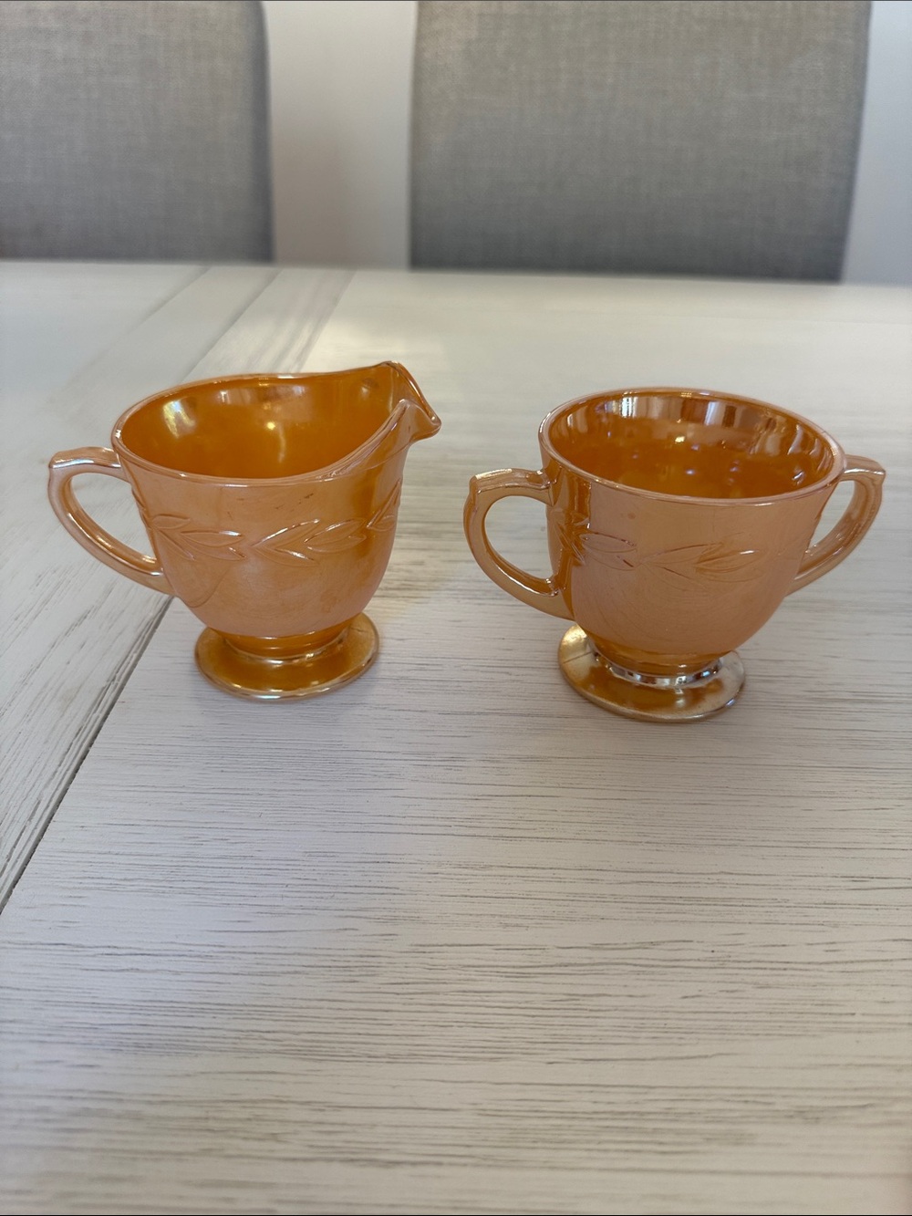 Anchor Hocking Amber Glass Creamer and Sugar Bowl